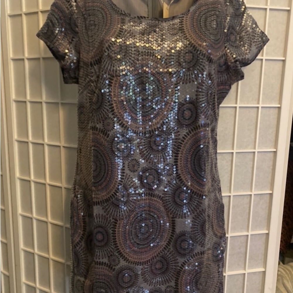 Dazzling Sequin Mini Dress in Blue and Gray